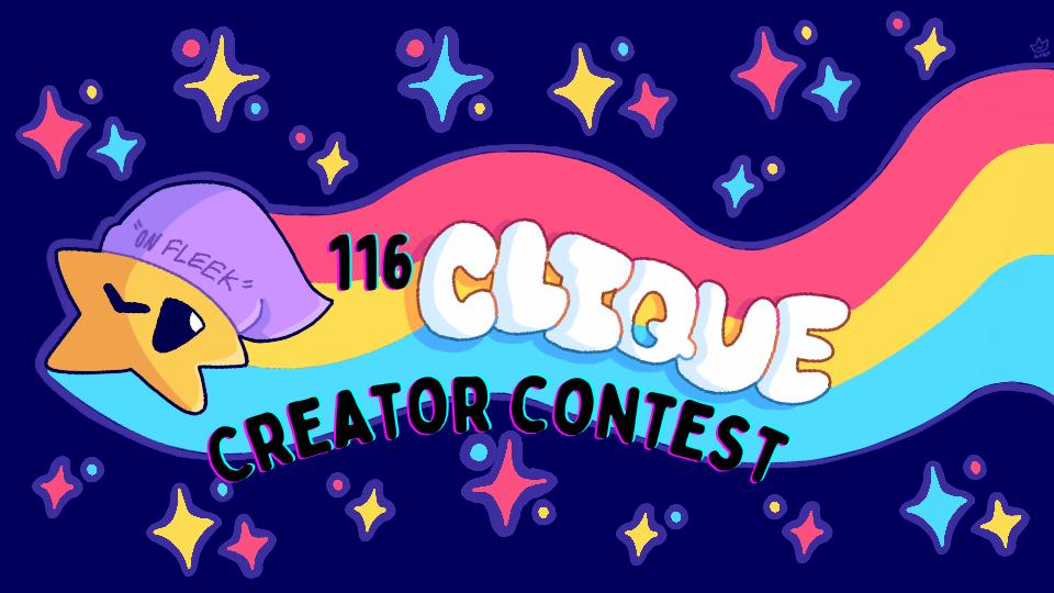 Discovery splash banner for clique's creator contest Discord server