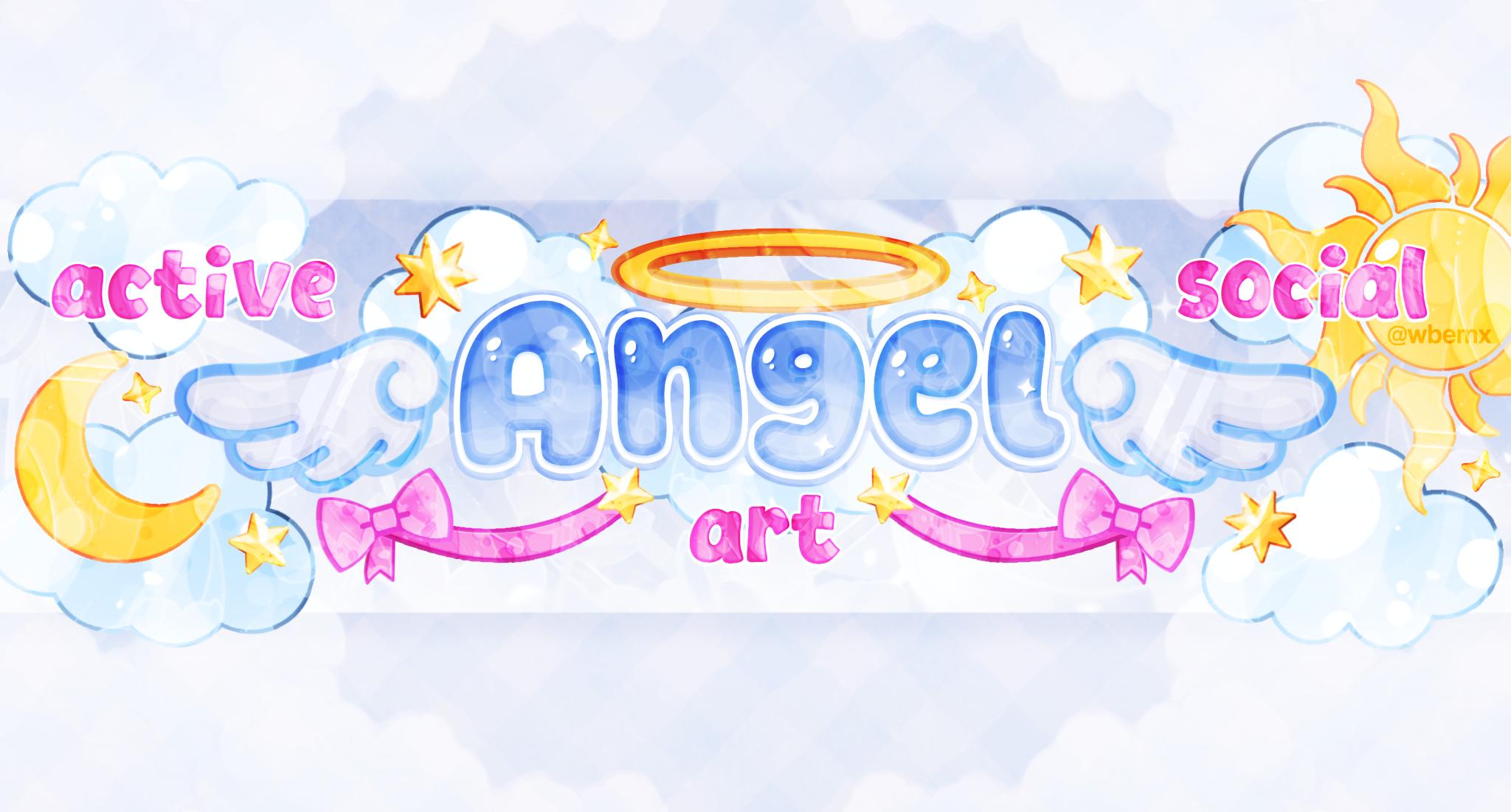 Discovery splash banner for angel ༉‧₊˚ social ₊ active ₊ art ₊ roblox ₊ gaming ₊ vc Discord server