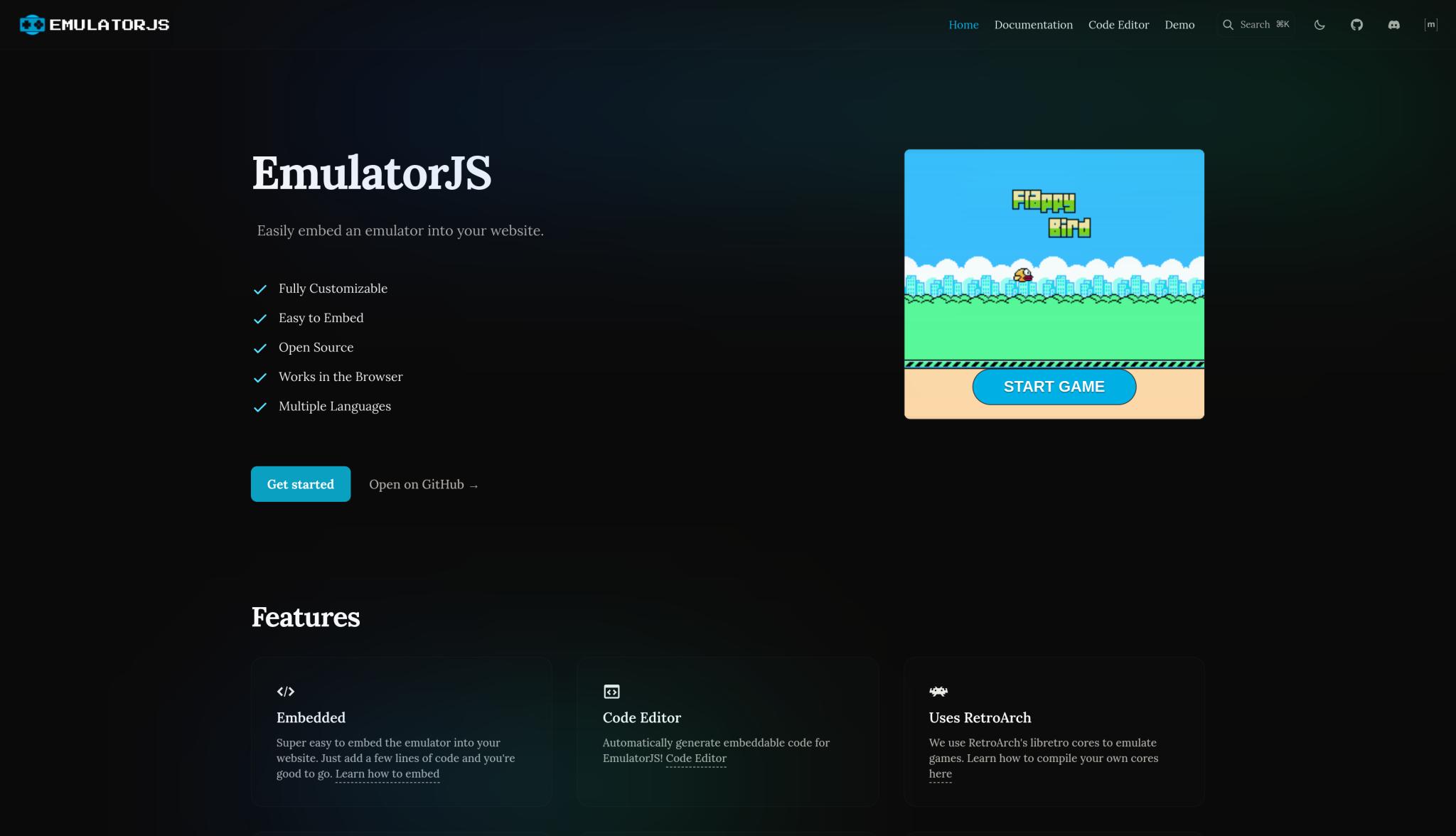 Discovery splash banner for EmulatorJS Discord server